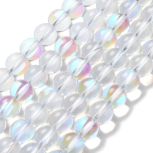 Synthetic Moonstone Beads Strands G-P528-J02-13-1