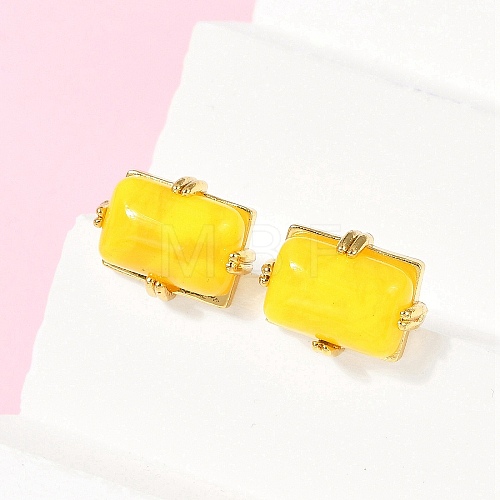 Brass Stud Earrings KK-F358-03G-04-1