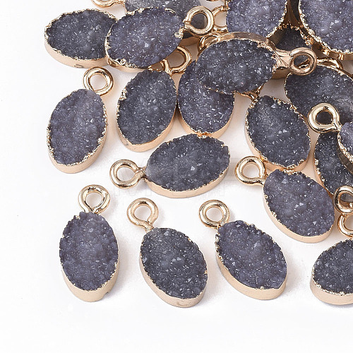 Druzy Resin Pendants RESI-S383-005-A02-1