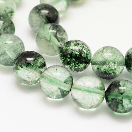 Dyed Round Natural Crackle Quartz Beads Strands G-K084-8mm-04A-1