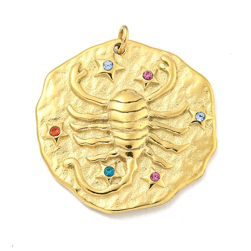 Real 18K Gold Plated PVD Vacuum Plating 304 Stainless Steel Pendants STAS-L278-003G-08-1