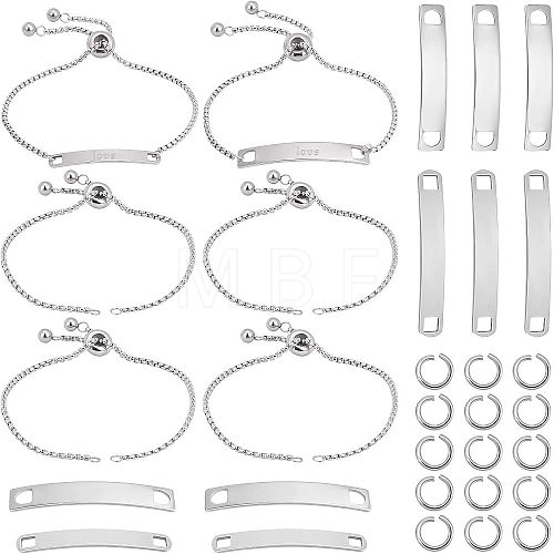 Unicraftale DIY Blank Rectangle Link Slider Bracelet Making Kit STAS-UN0039-30-1