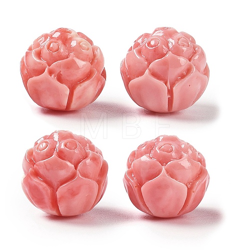 Synthetic Shell Dyed Carved Beads SHEL-H005-25-1