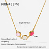 304 Stainless Steel Pave Cubic Zirconia Triple Flat Round Beads Pendant Necklaces WG0FD01-03-1