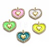 Brass Micro Pave Clear Cubic Zirconia  Pendants KK-B029-08G-1