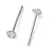 Rhodium Plated 925 Sterling Silver Stud Earring Findings STER-E068-02A-P-2