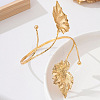 Adjustable Alloy Leaf Upper Arm Cuff Bangles for Women WG0B50C-01-1