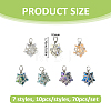 70Pcs 7 Styles Glass Pendants PALLOY-FH00204-2