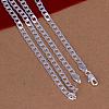 Popular Silver Color Plated Brass Curb Chain Necklaces For Men NJEW-BB12724-26-3