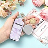 PU Leather & Iron Mirror Keychains HJEW-YW00545-03-4