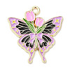 Light Gold Plated Alloy Enamel Pendants ENAM-L041-03C-1