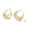 Brass Cube Beaded Crescent Moon Stud Earrings EJEW-P205-01G-3