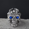 Alloy Rhinestone Adjustable Statement Cuff Open Rings for Men FS-WG8D7BC-03-1