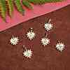 6Pcs Brass Clear Cubic Zirconia Pendants ZIRC-SZ0003-67-3