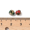 Vintage Handmade Round with Flower Pattern Cloisonne Beads CLB-XCP0001-02-3