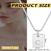 1Pc Stainless Steel Letter Rectangle Pendant Necklaces NJEW-LP0001-34C-P-2