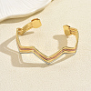 Multi-layer Geometric Wave Pattern Iron Open Cuff Bracelet for Women LS-US3742-1