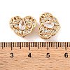 Brass Micro Pave Clear Cubic Zirconia Beads KK-S389-20G-3