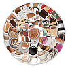 50Pcs Coffee PVC Stickers PW-WG50366-01-2