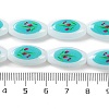 Printing Glass Oval Beads for Necklaces Bracelets Making GLAA-B020-01A-09-5