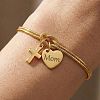 Mother's Day 304 Stainless Steel Snake Chain Double-layered Bracelets WG36131-01-2