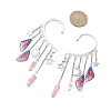 Wing Resin & Natural Quartz Crystal Points Beaded Dangle Earrings EJEW-TA00523-3