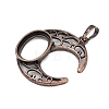 Moon Brass Pendant Cabochon Settings KK-S521-04RC-2