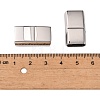 Tarnish Resistant Rectangle 304 Stainless Steel Magnetic Clasps with Glue-in Ends STAS-I037-22-3