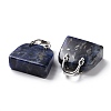Natural Sodalite Brass Pendants KK-E274-01P-03-3