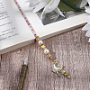 Glass & ABS Plastic Imitation Pearl Bookmark AJEW-CP00021-5