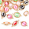 20Pcs Polymer Clay Ball & CCB Oval Frame Links Connector Charms CLAY-TADJ0001-03-3