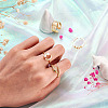 Cheriswelry 4Pcs 4 Style Snake & Smiling Face & Star Brass Cuff Rings for Her RJEW-CW0001-01-12