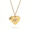 Brass Pave Clear Cubic Zirconia Heart with Dog Photo Locket Pendant Necklaces for Women WG0A403-01-1
