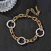 Two Tone 304 Stainless Steel Link Bracelets BJEW-P396-01C-A-2