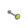 304 Stainless Steel Enamel Flat Round Straight Barbell Piercing Tongue Rings for Women Men WG3BA20-12-1