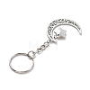 Stainless Steel Hollow Moon Keychains KEYC-JKC00584-02-4