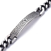 Religion 304 Stainless Steel Cuban Link Chain Bracelets BJEW-P263-H01-AS-3