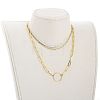 Brass Paperclip Chain Double Layer Necklaces NJEW-JN03054-4