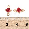 Brass Pave Glass Rhombus Links Connector Charms GLAA-Q088-001J-3