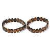 Natural Tiger Eye Faceted Beaded Stretch Bracelets for Women BJEW-K251-07A-4