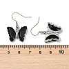 Natural Obsidian Brass Dangle Earrings EJEW-M081-01P-08-3