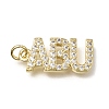 Brass Micro Pave Clear Cubic Zirconia Pendants KK-C262-48G-1