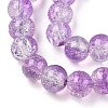 Transparent Crackle Baking Paint Glass Beads X1-DGLA-T003-01C-10-3