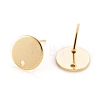 Flat Plate 201 Stainless Steel Stud Earring Findings X-STAS-I095-04-G-2