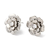 Rack Plating Brass Micro Pave Clear Cubic Zirconia Stud Earrings EJEW-U012-01B-P-2