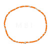 Minimalist Glass Seed Beads & Brass Beads Stretch Bracelets for Women BC0195-5-1