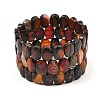 Dyed & Heated Natural Agate Oval Beaded Stretch Bracelet G-E010-01-30-1