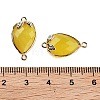 Natural Jade Faceted Teardrop Connector Charms G-B081-03G-07-3