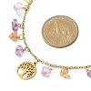 304 Stainless Steel Tree of Life and Nuggets Natural Ametrine Pendant Bib Necklaces for Women NJEW-JN05665-2