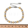 Duo Tone 304 Stainless Steel Micro Pave Clear Cubic Zirconia Beaded Bracelets SA-CBAB122-02B-5